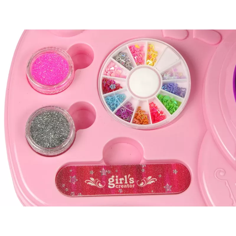 LEAN TOYS Set smalto per unghie con glitter per unghie asciugatore e adesivi
