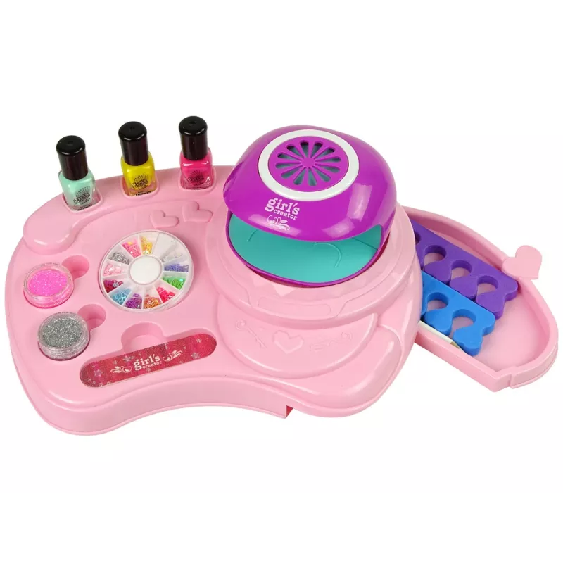 LEAN TOYS Set smalto per unghie con glitter per unghie asciugatore e adesivi