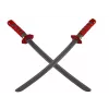 LEAN TOYS set Ninja Warrior con maschera, spada, pugnali, shuriken, arco e frecce – decorazioni rosse (10 pezzi)