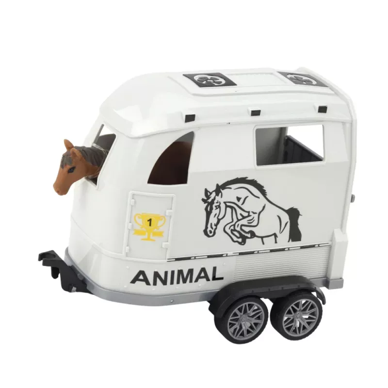 LEAN TOYS Veicolo offroad con rimorchio per cavalli, figura, luci e suoni