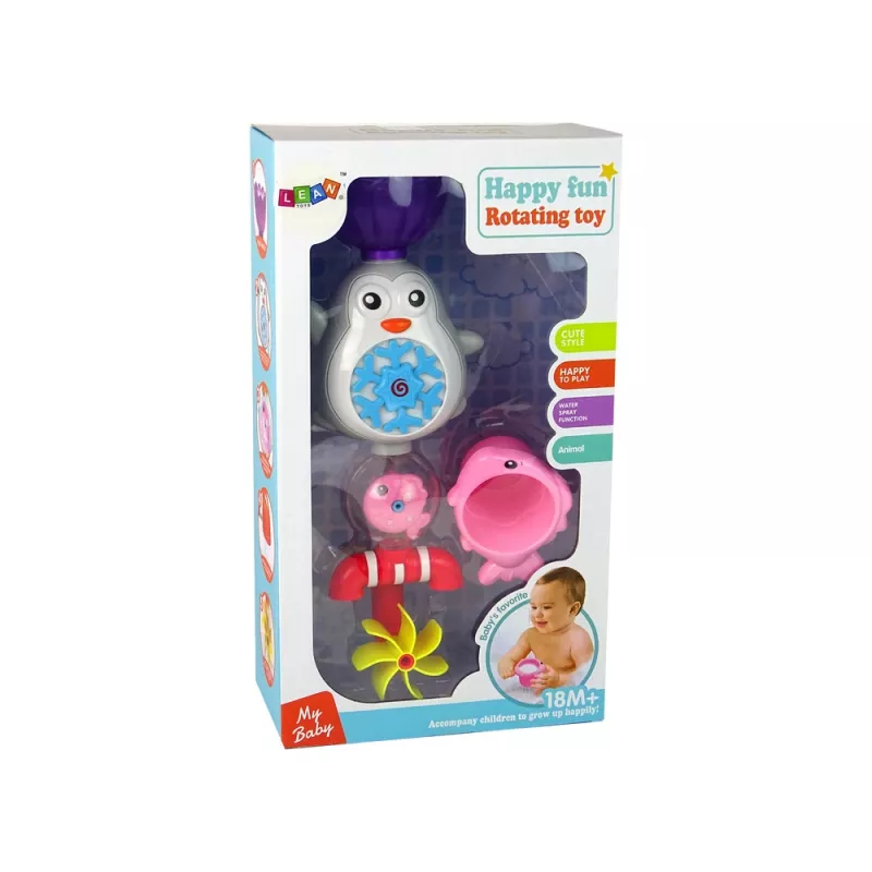 LEAN TOYS Giocattolo da bagno pinguino per bambini