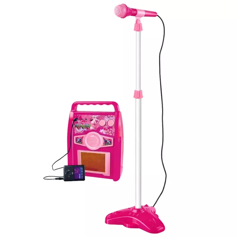 LEAN TOYS Chitarra elettrica rosa con microfono e amplificatore