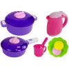 LEAN TOYS Cucina rosa con pentole ad acqua, alimenti e suoni