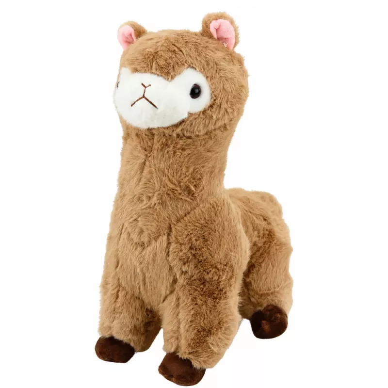 LEAN TOYS Alpaca di peluche con pelo morbido beige 28 cm