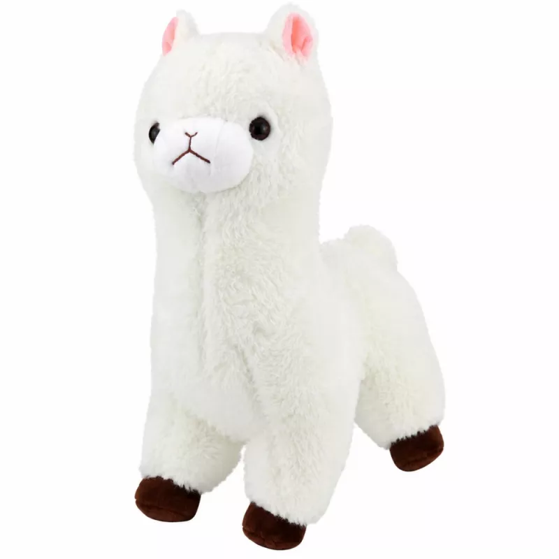 LEAN TOYS alpaca di peluche pelo bianco morbido 28 cm