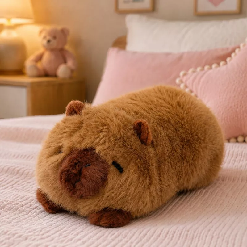LEAN TOYS Capibara di peluche mascotte animale peluche marrone 16 cm