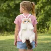 LEAN TOYS Zaino peluche gatto mascotte con spallacci regolabili e zampe in silicone bianco 50cm