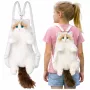 LEAN TOYS Zaino peluche gatto mascotte con spallacci regolabili e zampe in silicone bianco 50cm