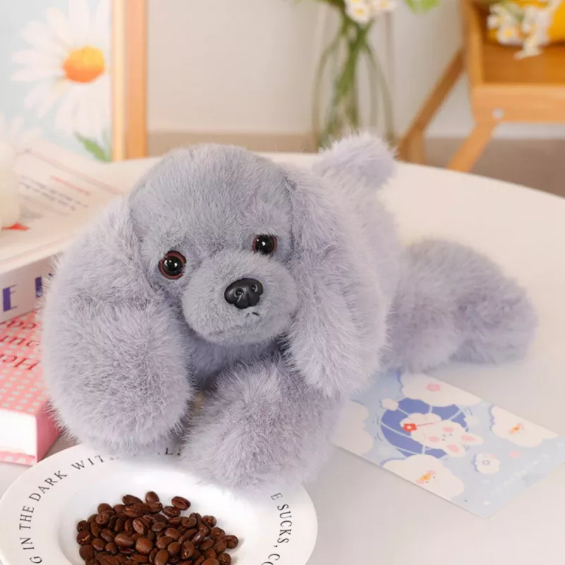 LEAN TOYS Peluche cane Cocker Spaniel con zampe appesantite, grigio, 30 cm