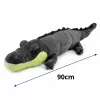 LEAN TOYS Coccodrillo di peluche mascotte peluche - Grigio realistico, 90 cm