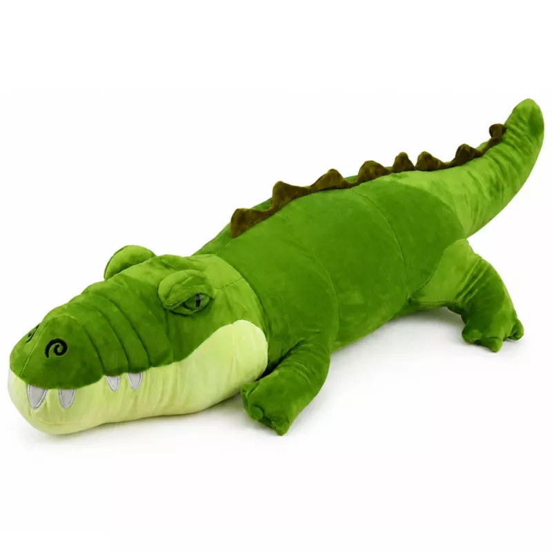 LEAN TOYS Coccodrillo di peluche Mascotte peluche realistico Verde 70cm