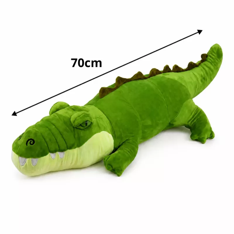 LEAN TOYS Coccodrillo di peluche Mascotte peluche realistico Verde 70cm