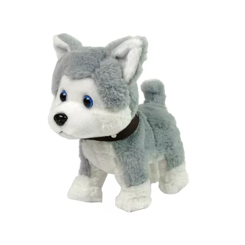 LEAN TOYS Cane di peluche interattivo educativo guinzaglio canzoni passeggiate