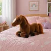 LEAN TOYS Peluche cavallo marrone scuro 40 cm x 37 cm