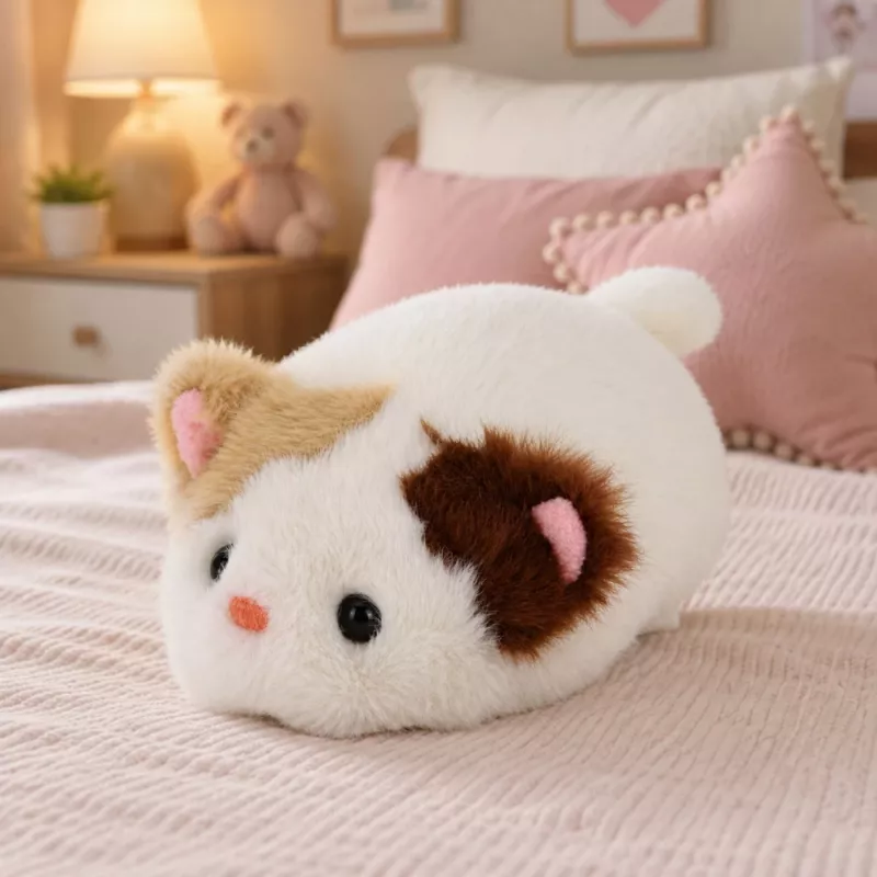 LEAN TOYS Gattino di peluche mascotte peluche morbido piccolo bianco 16 cm