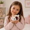 LEAN TOYS Gattino di peluche mascotte peluche morbido piccolo bianco 16 cm