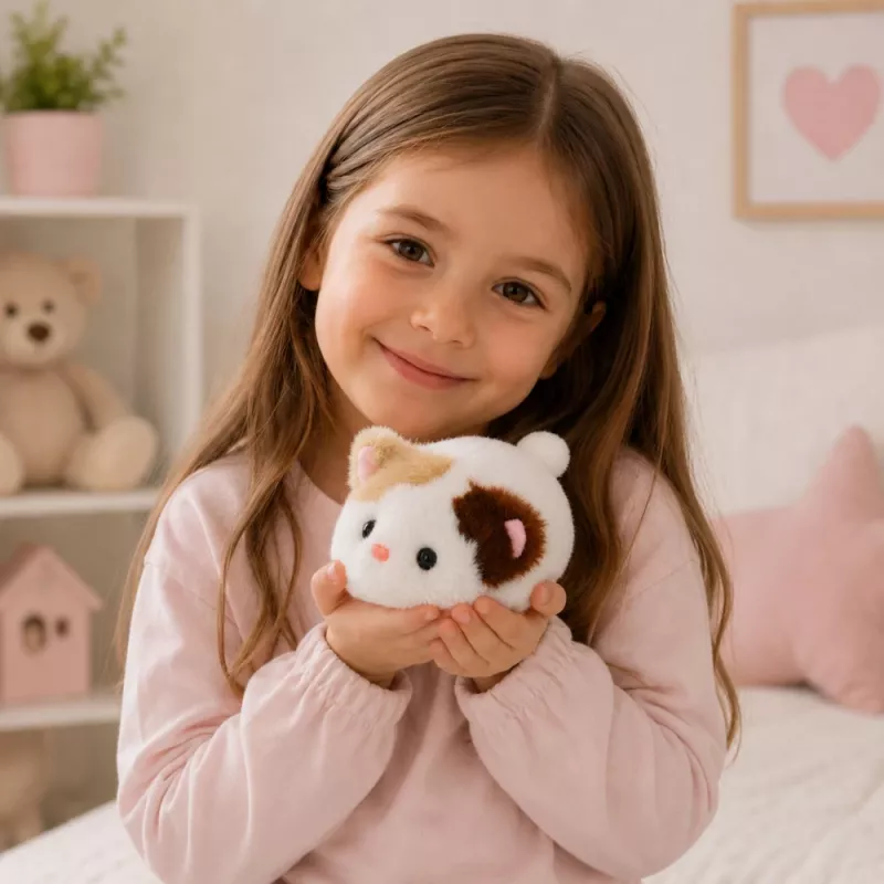 LEAN TOYS Gattino di peluche mascotte peluche morbido piccolo bianco 16 cm