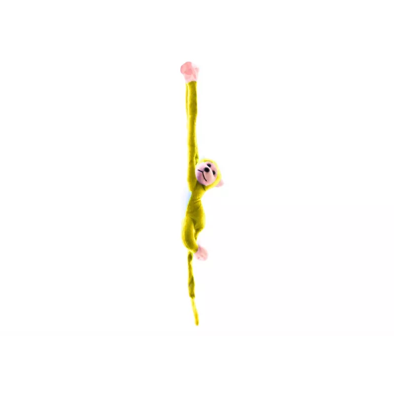 LEAN TOYS Peluche scimmia mascotte con suono, giallo 80 cm