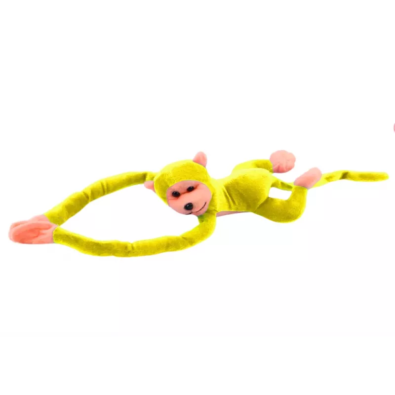 LEAN TOYS Peluche scimmia mascotte con suono, giallo 80 cm