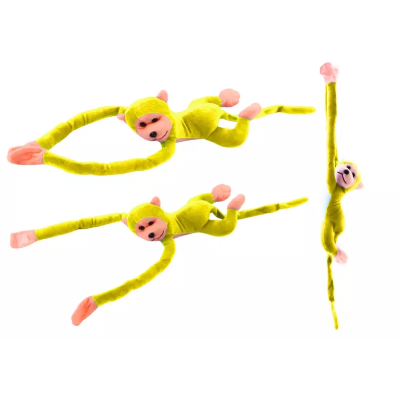 LEAN TOYS Peluche scimmia mascotte con suono, giallo 80 cm