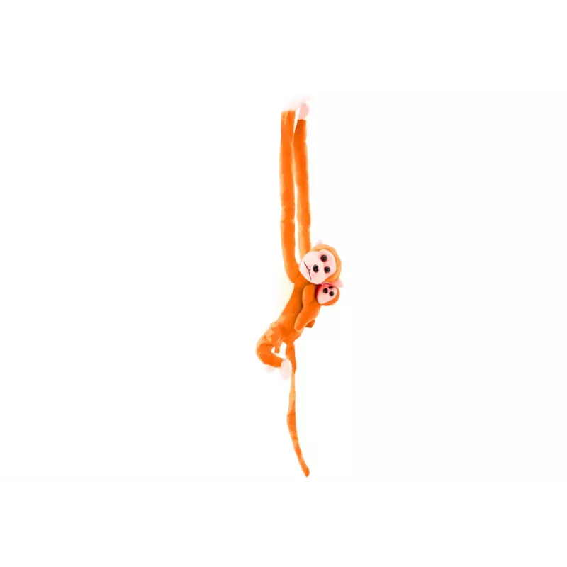 LEAN TOYS Peluche cane con mascotte neonato, arancione con suono 70 cm