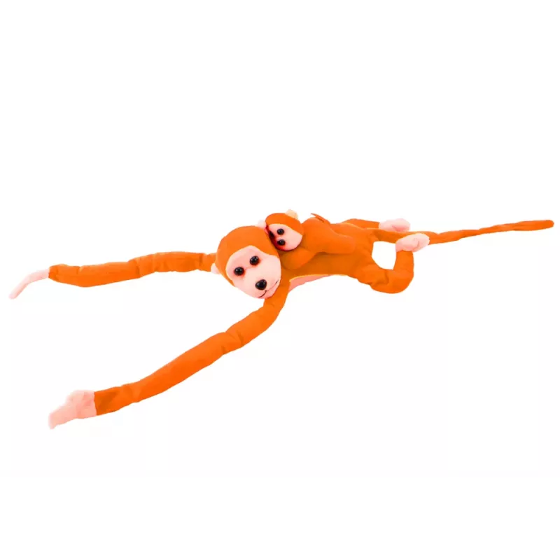 LEAN TOYS Peluche cane con mascotte neonato, arancione con suono 70 cm