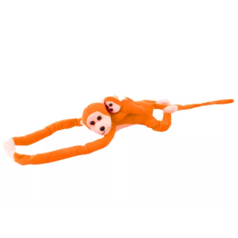LEAN TOYS Peluche cane con mascotte neonato, arancione con suono 70 cm