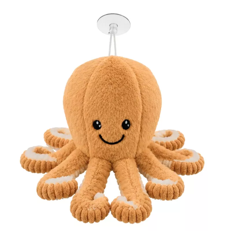 LEAN TOYS polpo di peluche con ventosa beige 16 cm