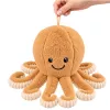 LEAN TOYS polpo di peluche con ventosa beige 16 cm