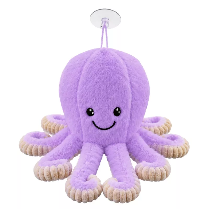 LEAN TOYS peluche polpo con ventosa, viola, 16 cm