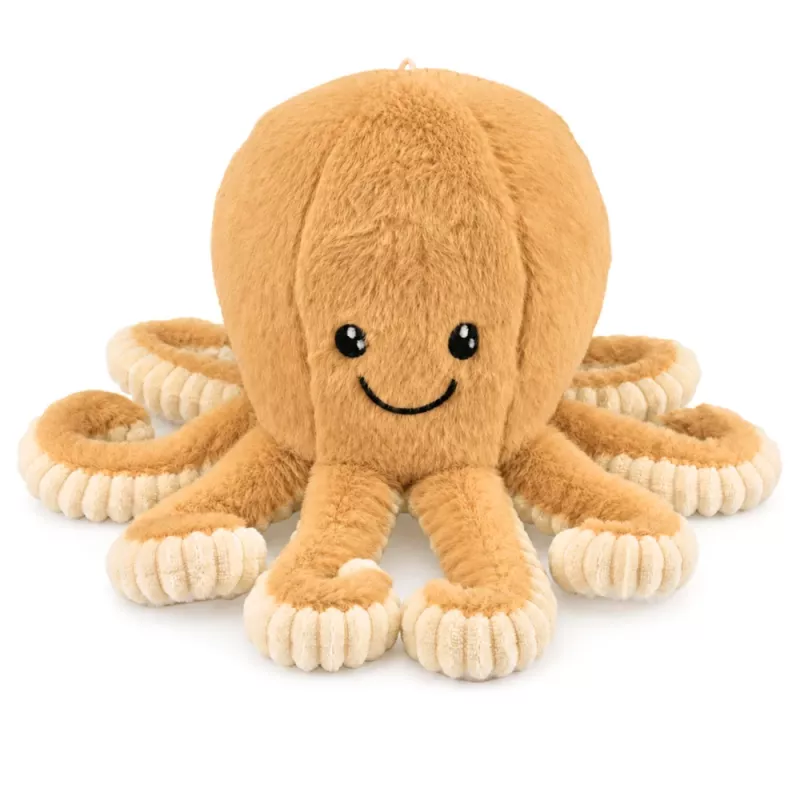 LEAN TOYS Polpo di peluche con tentacoli elastici, beige 50 cm – peluche morbido