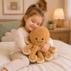 LEAN TOYS Polpo di peluche con tentacoli elastici, beige 50 cm – peluche morbido