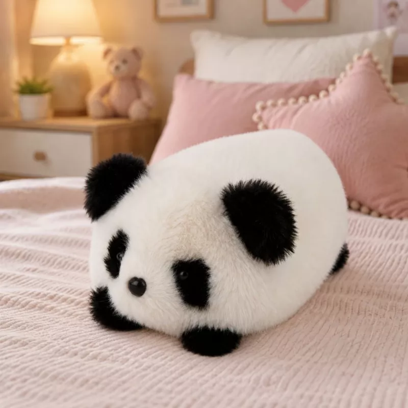 LEAN TOYS Panda di peluche nero e bianco 16 cm