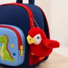 LEAN TOYS Portachiavi pappagallo in peluche rosso 9 cm