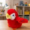 LEAN TOYS Portachiavi pappagallo in peluche rosso 9 cm