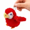 LEAN TOYS Portachiavi pappagallo in peluche rosso 9 cm