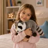 LEAN TOYS Procione di peluche Mascotte – Peluche realistico coccoloso, Grigio 45 cm