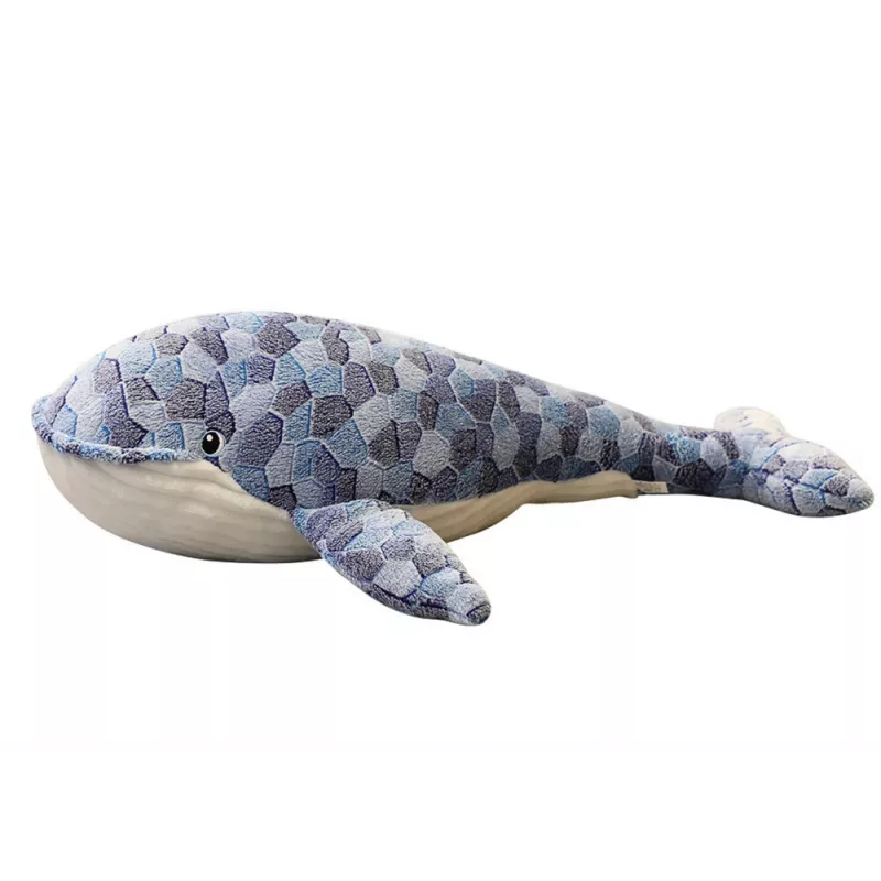 LEAN TOYS Mascotte peluche balena grigia 90 cm