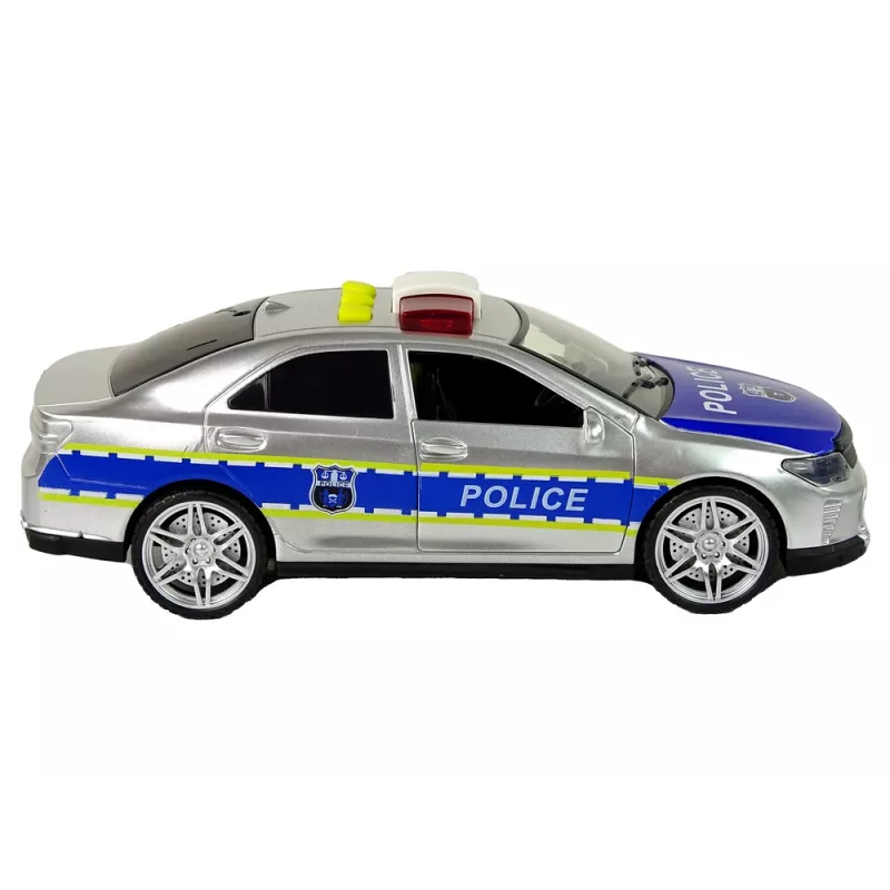 LEAN TOYS auto della polizia 1:14 frizione suoni luci argento