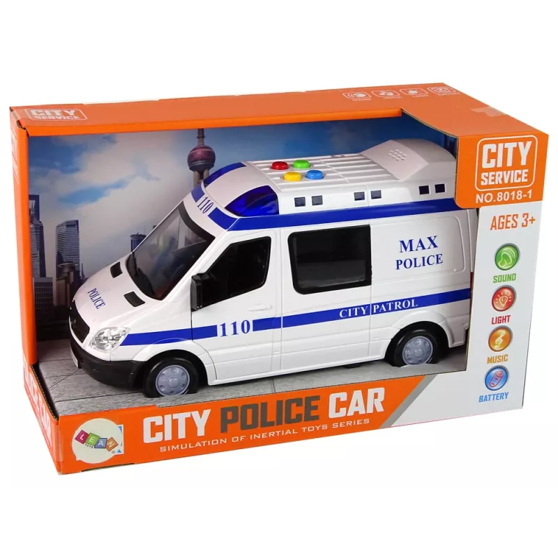 LEAN TOYS Auto della polizia a frizione, suono e luce