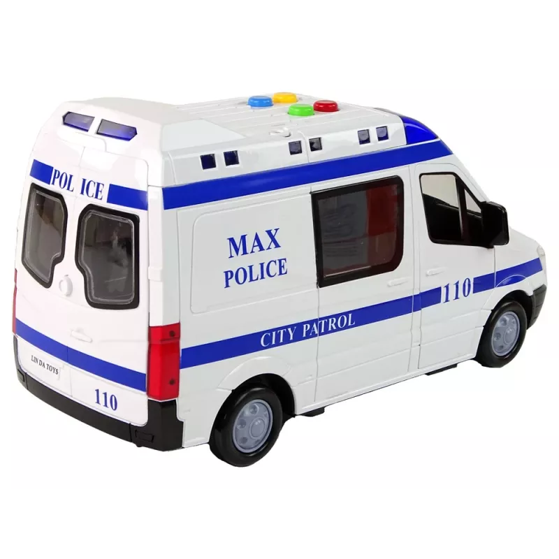 LEAN TOYS Auto della polizia a frizione, suono e luce