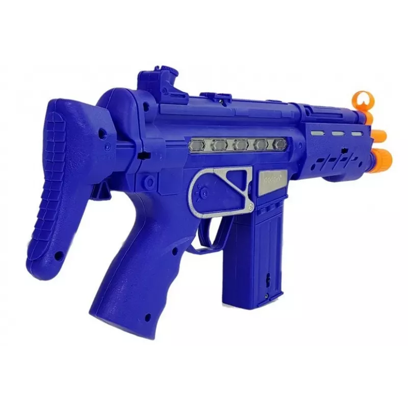 LEAN TOYS set polizia con pistola e distintivo, blu navy, effetti sonori e luminosi, 37 cm