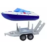 LEAN TOYS Quad della polizia con rimorchio e motoscafo