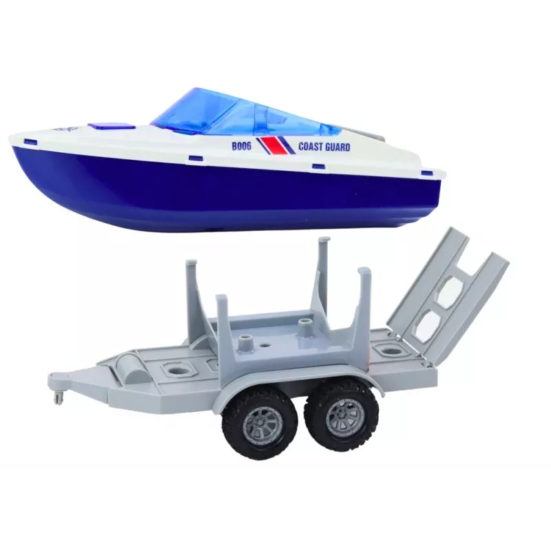 LEAN TOYS Quad della polizia con rimorchio e motoscafo
