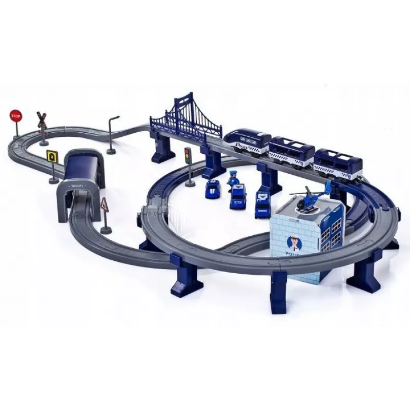 LEAN TOYS Set treno Police Town blu 203 km/h