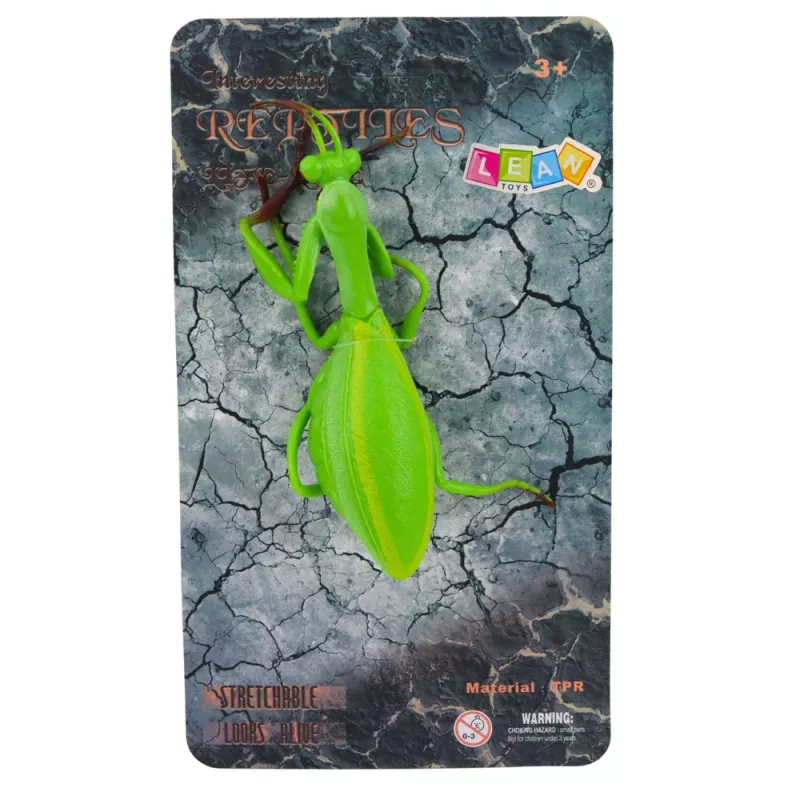 LEAN TOYS Mantide Religiosa Figura in Gomma Deformabile Realistica Verde 18 cm