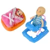 LEAN TOYS Bambola neonata incinta con capelli lunghi e accessori