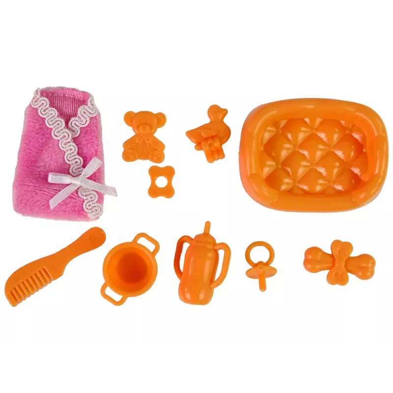 LEAN TOYS Bambola neonata incinta con capelli lunghi e accessori