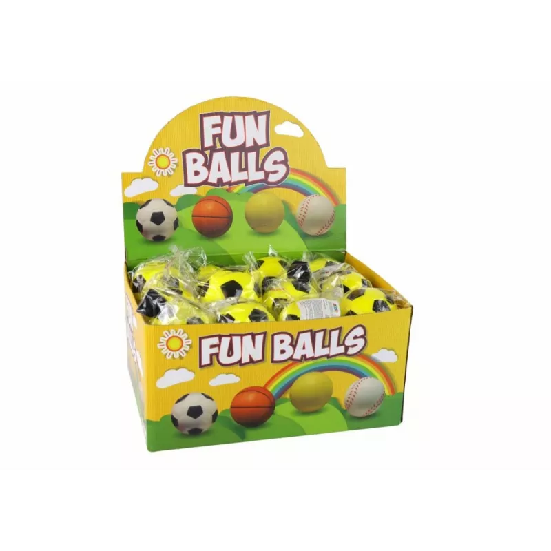 LEAN TOYS Pallone in PU con gomma jojo per saltare, 6 cm, giallo