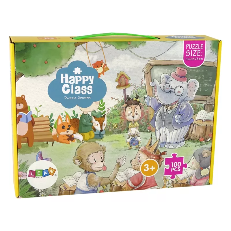 LEAN TOYS Puzzle School for Animals 100 pezzi
